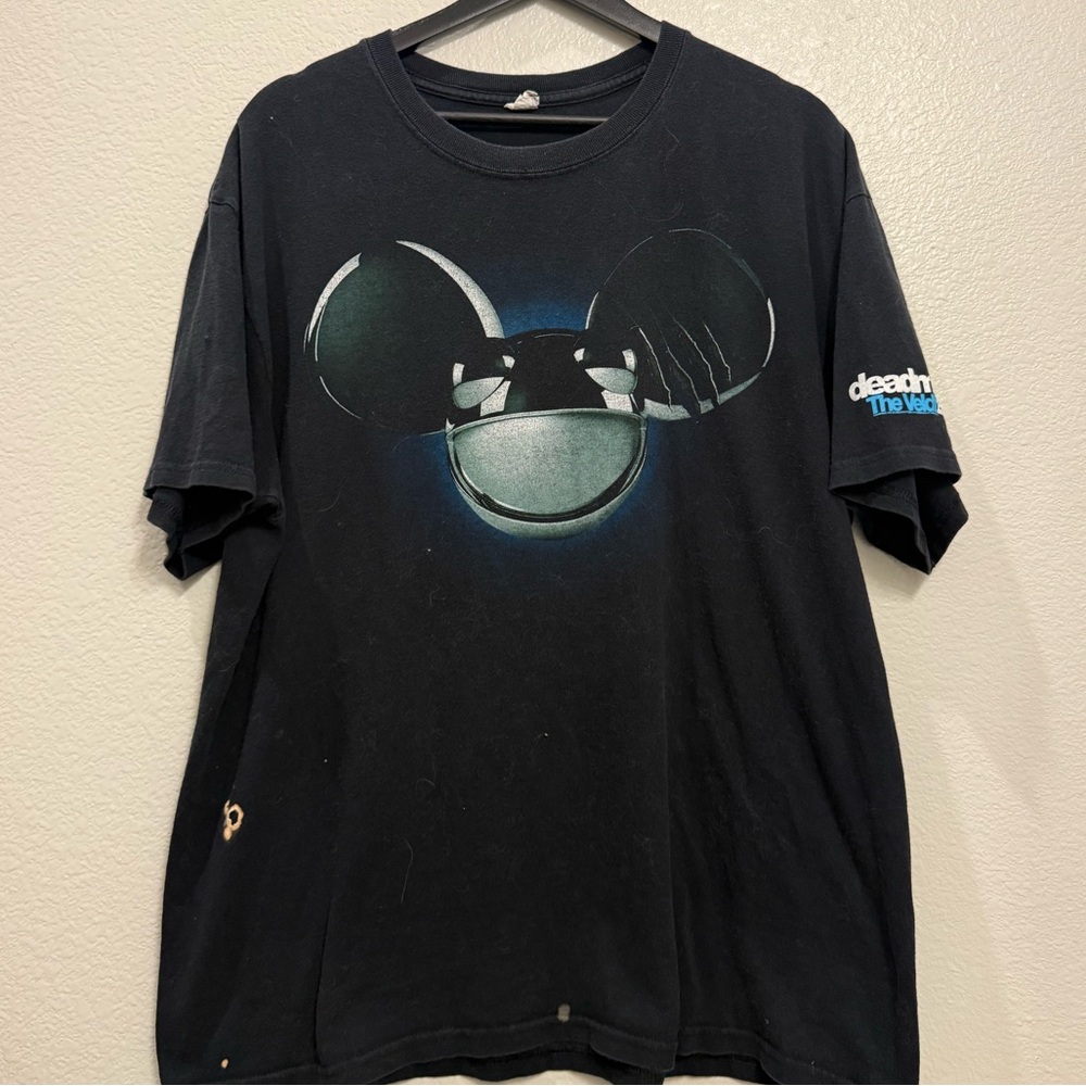 Vintage DeadMau5 Black DJ EDM Rave Techno Skate Tshirt XL 24x28
